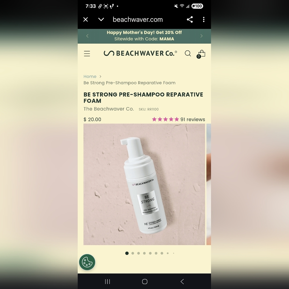 Beachwaver Co. Pre-Shampoo Reparative Foam